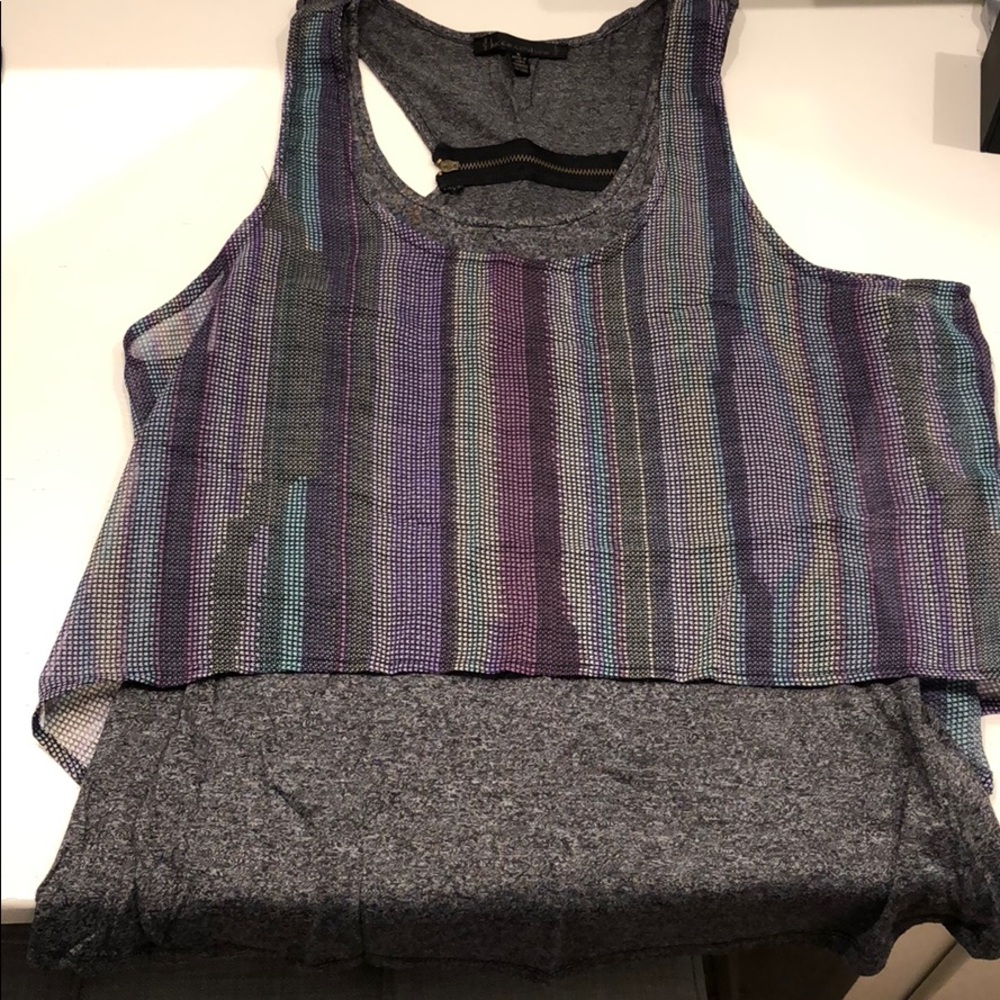 Lucca couture tank top with zipper detail Size S